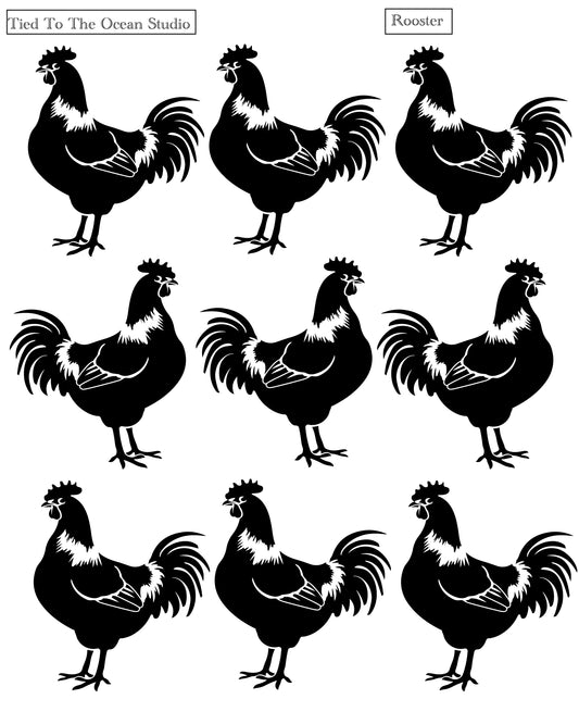 Rooster Adhesive Stencil