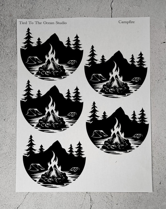 Campfire Adhesive Stencil