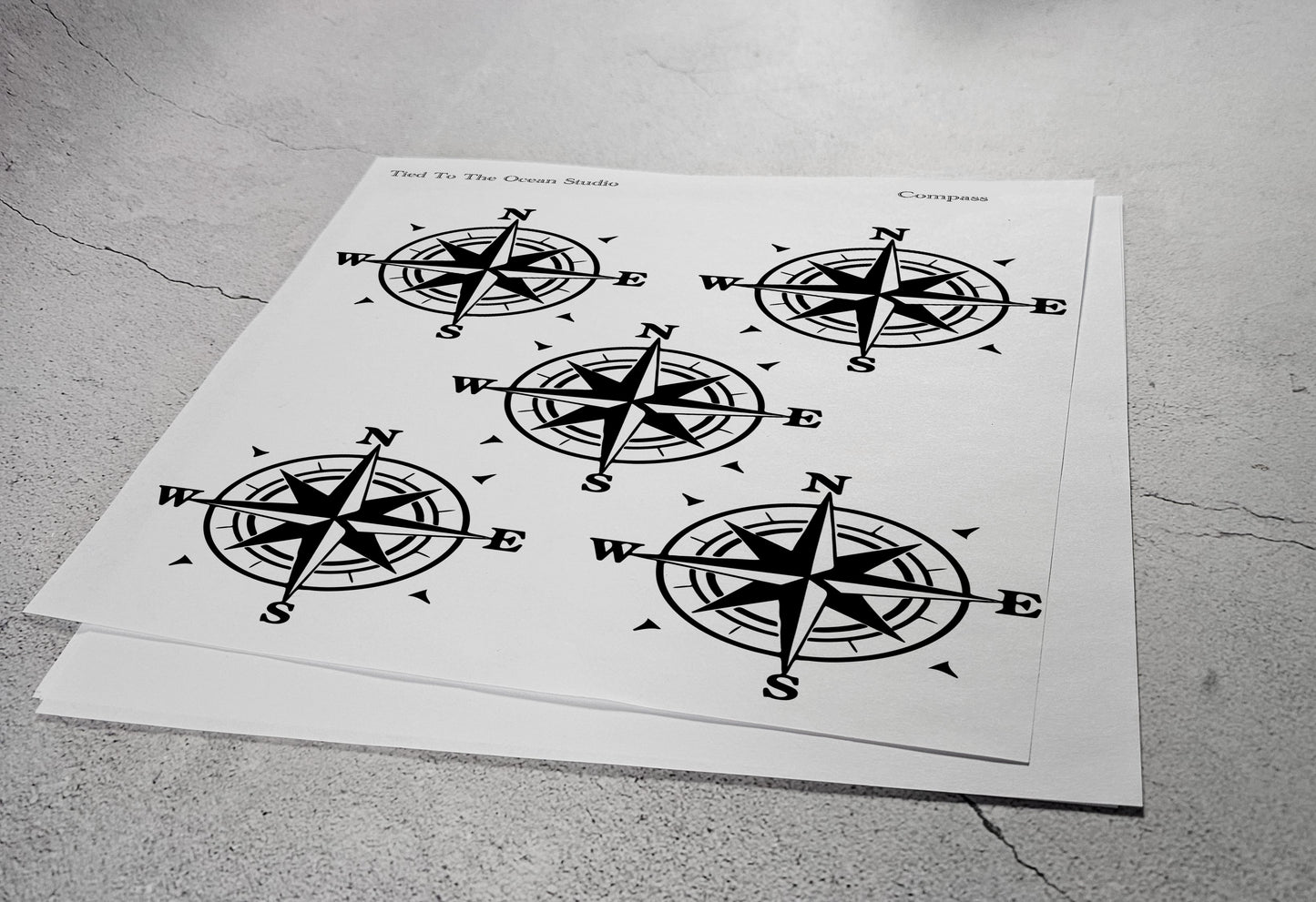 Compass Adhesive Stencil