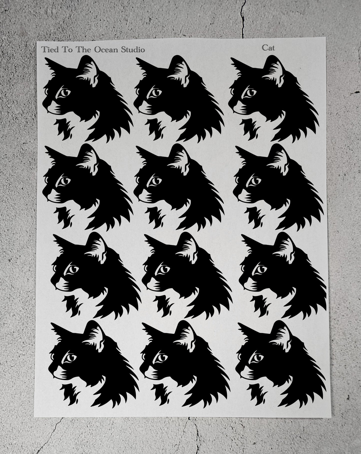 Cat Adhesive Stencil