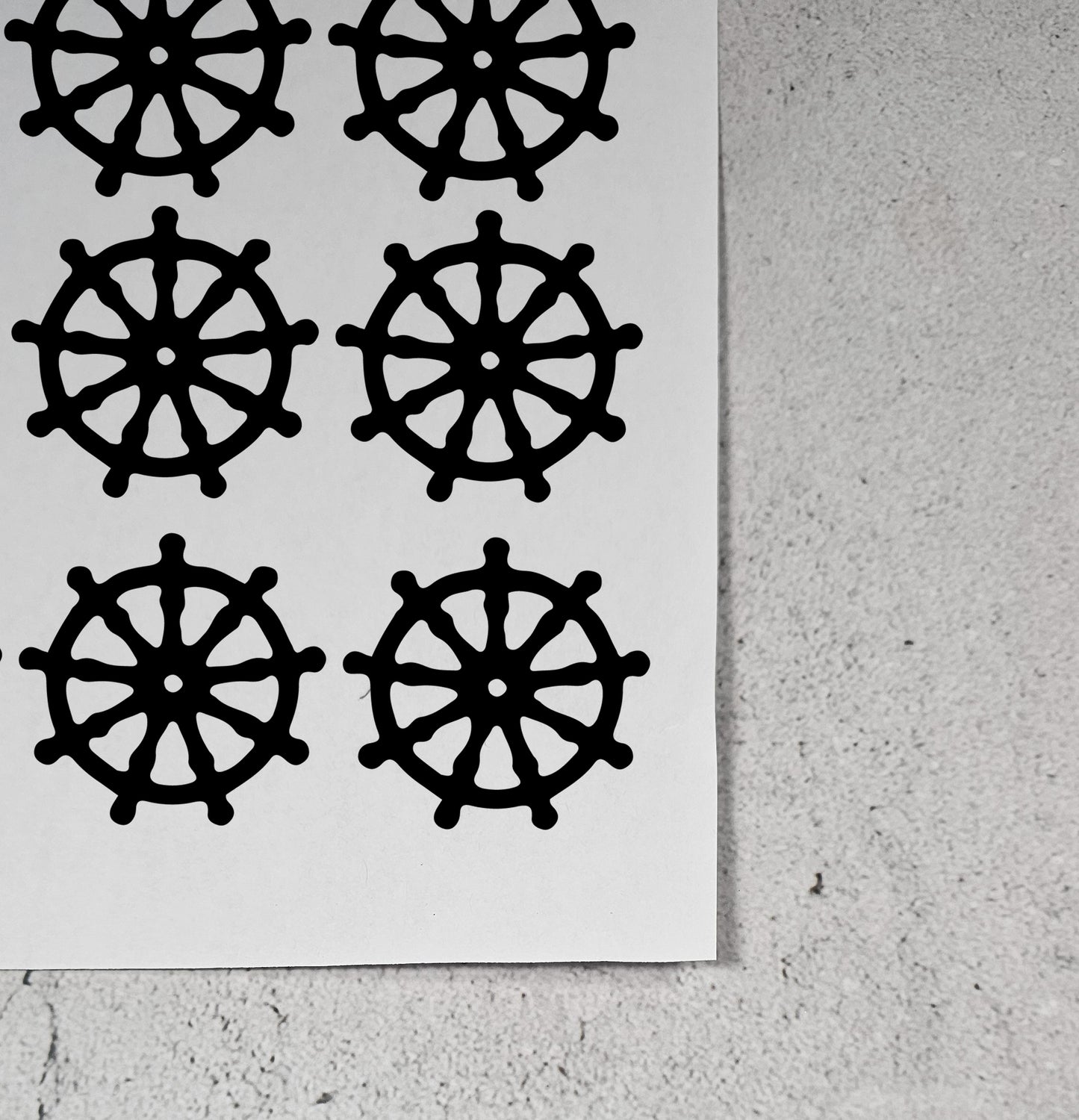 Ship Wheel Adhesive Stencil