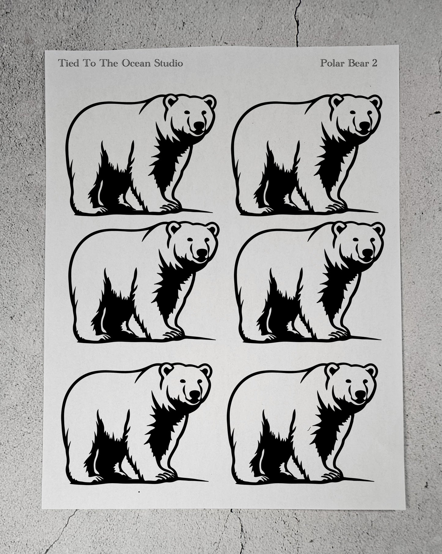 Polar Bear Adhesive Stencil