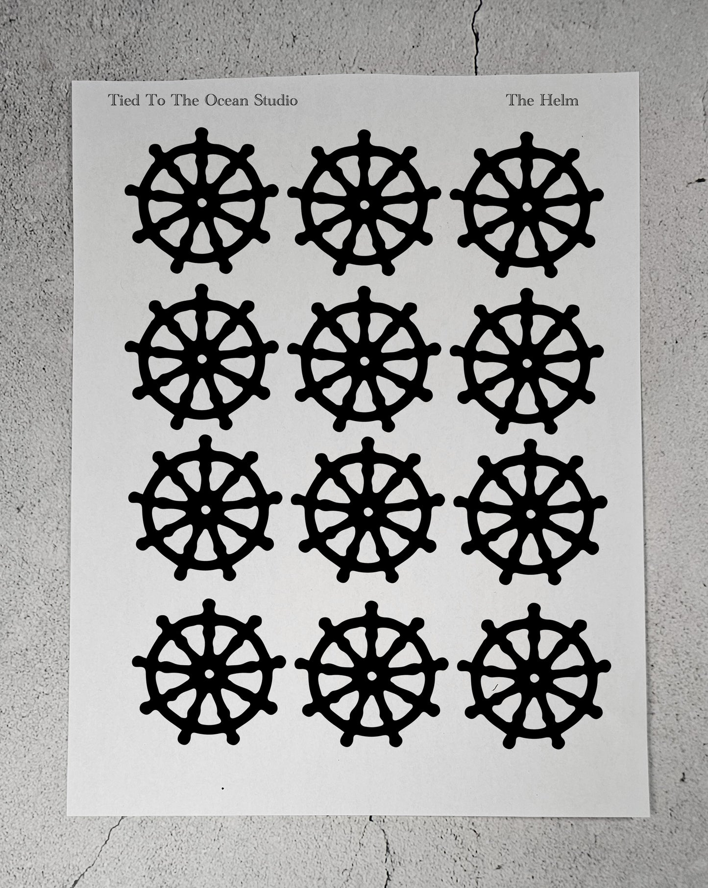 Ship Wheel Adhesive Stencil