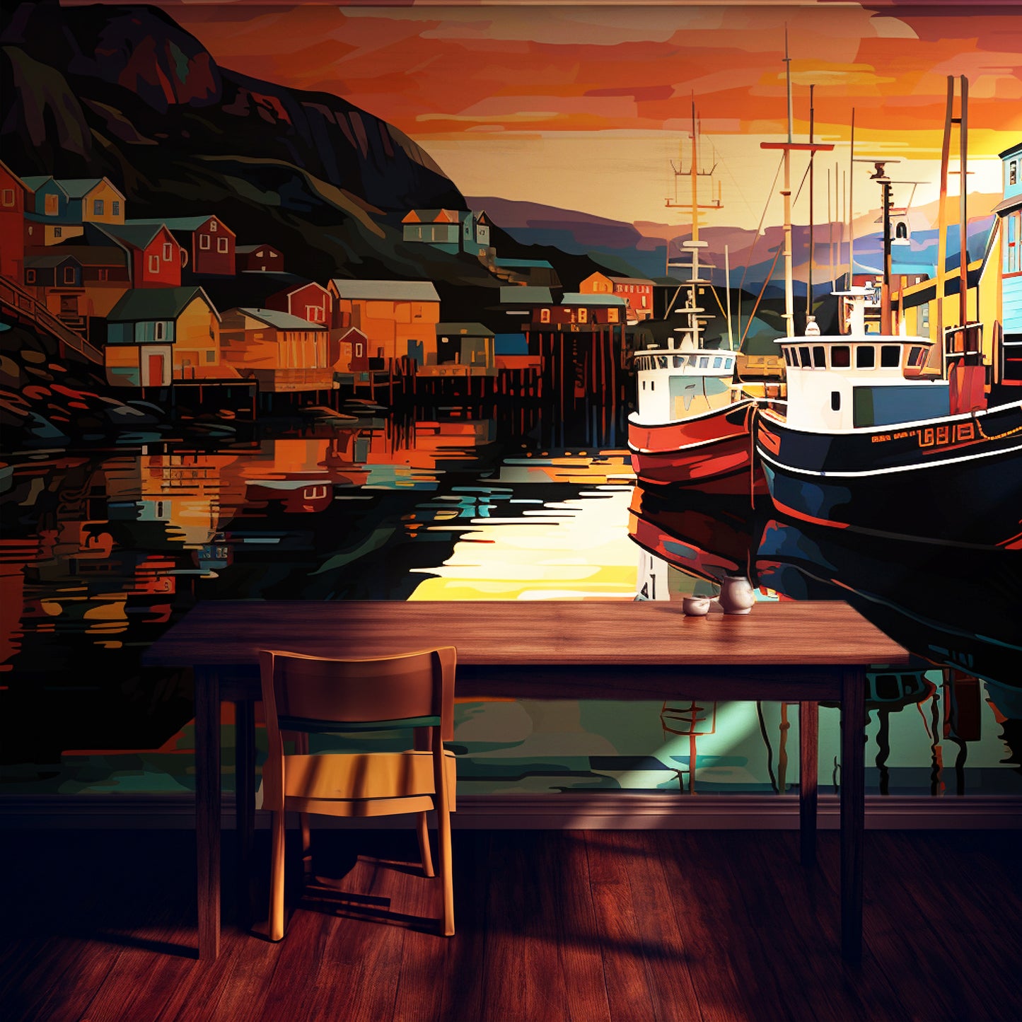 Sunset on the Harbour Mural