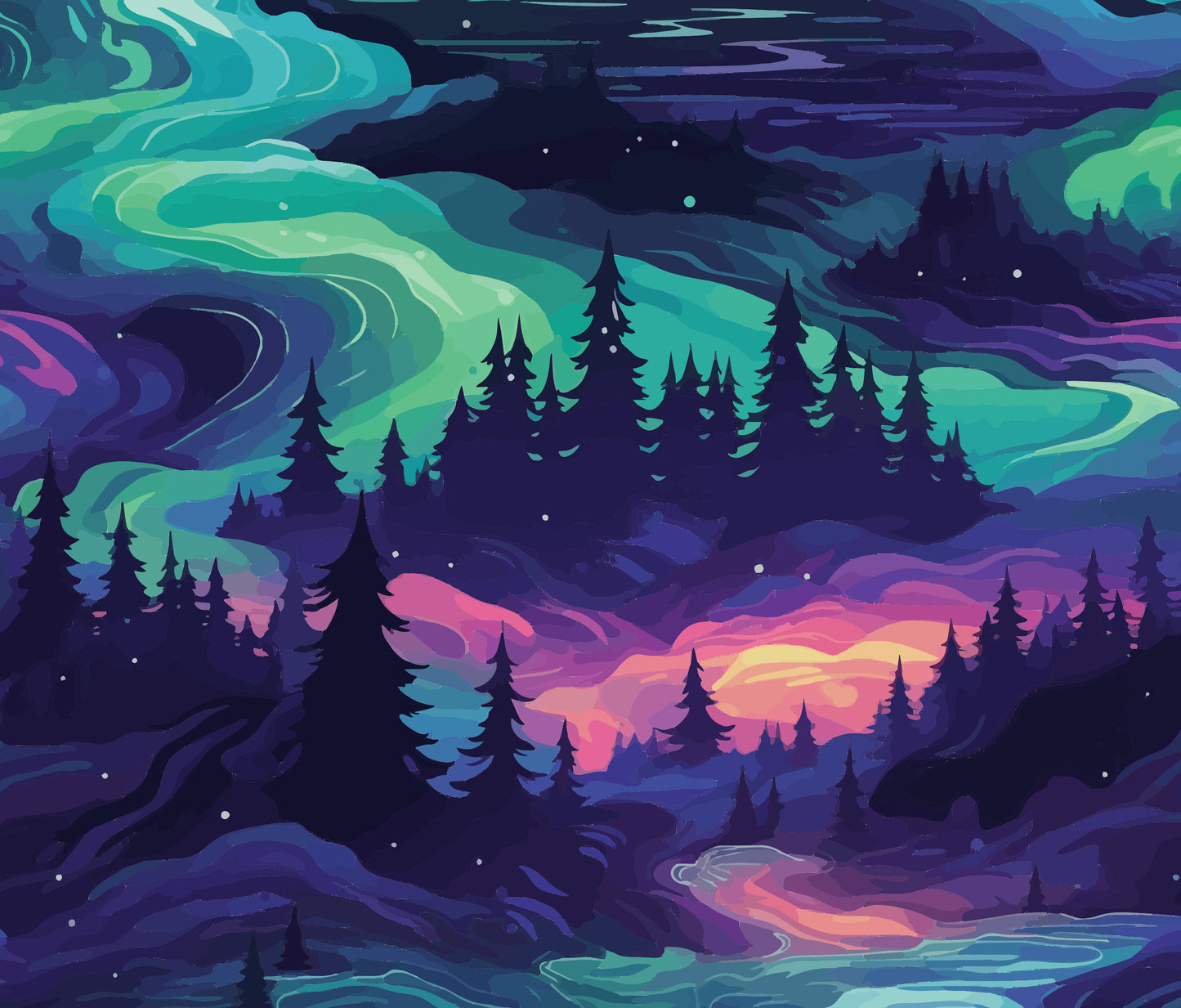 Arctic Aurora Mural